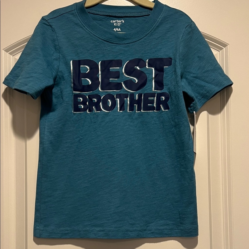 carter's | (4T) Teal & Navy "Best Brother" Short Sleeve Tee